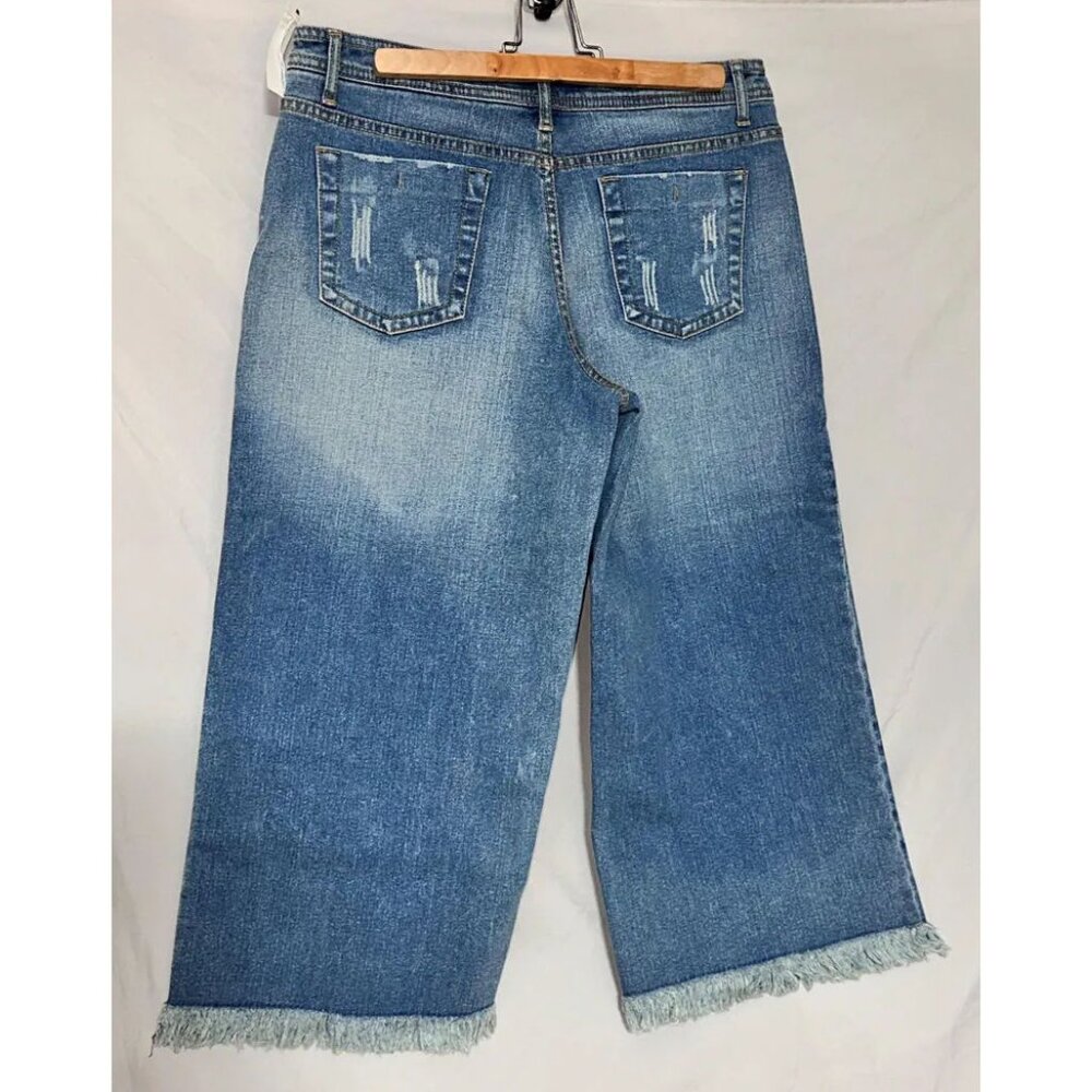 Too-She-She Wide Legged Capris, NWT, Frayed Bottom, Size 8 - Picture 3 of 6